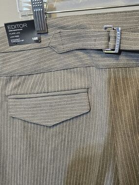 Express Editor Pinstripe Flare Pants in Gray